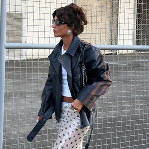 Stine Goya Hybrid Biker Jacket - Midnight Stripes